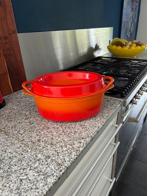 pan Le Creuset, Gebruikt, Ophalen of Verzenden, Koekenpan of Braadpan, Gietijzer