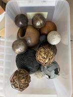 Verzameling diverse deco ballen, 11x, Hout, Brocante, Verzenden, Zo goed als nieuw