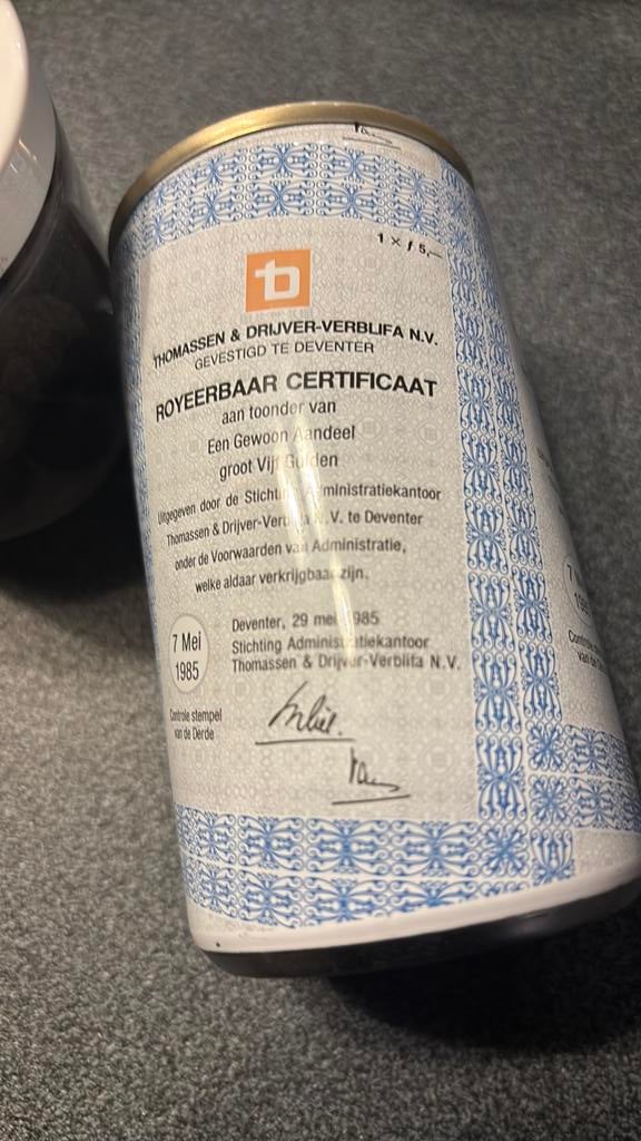 Beleggings certificaat, Ophalen of Verzenden, Zo goed als nieuw