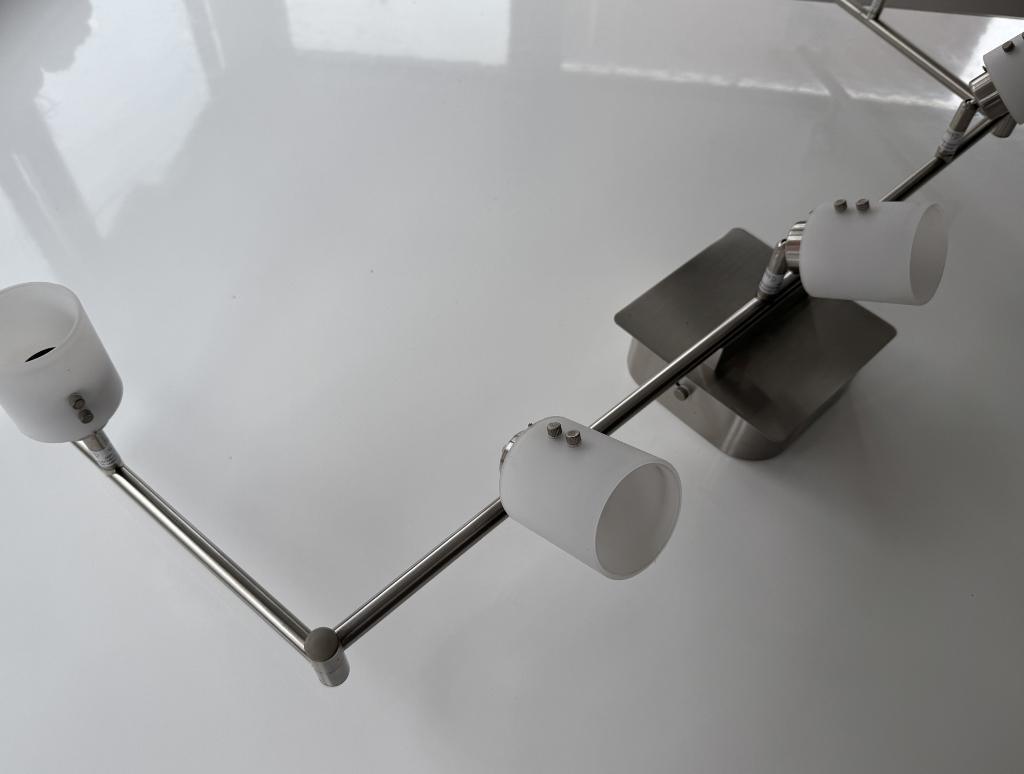 IKEA plafondlamp 5 spots zilver, Huis en Inrichting, Ophalen of Verzenden, Gebruikt, Glas, IKEA