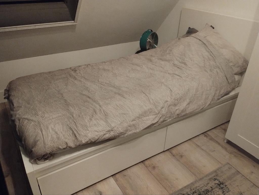 Ikea Malm wit bed 90*200, Huis en Inrichting, Slaapkamer | Bedden, 90 cm, Eenpersoons, Wit, Ophalen of Verzenden