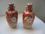2 zeer oude vazen oranje hand Painted samen €20.00, Ophalen of Verzenden