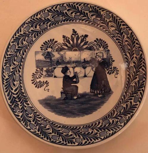 Bord- wandbord - vintage - blauw/wit - P.Regout Maastricht, Antiek en Kunst, Antiek | Wandborden en Tegels, Ophalen of Verzenden
