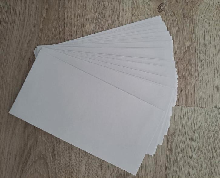 25 nieuwe witte enveloppen Dinlong 11x22cm envelop, Diversen, Papierwaren, Nieuw, Ophalen of Verzenden