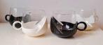 Vintage theeglazen in kunststof houder Made in Holland, Gebruikt, Ophalen of Verzenden, Glas, Overige stijlen