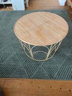 Round Bamboo/Wooden coffee table, Huis en Inrichting, Tafels | Bijzettafels, Rond, Ophalen of Verzenden, 45 tot 60 cm, Zo goed als nieuw