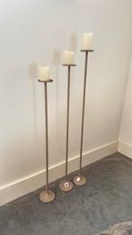 Kandelaar set - 3stk- kleur taupe, Huis en Inrichting, Woonaccessoires | Kandelaars en Kaarsen, Beige, Nieuw, Ophalen of Verzenden