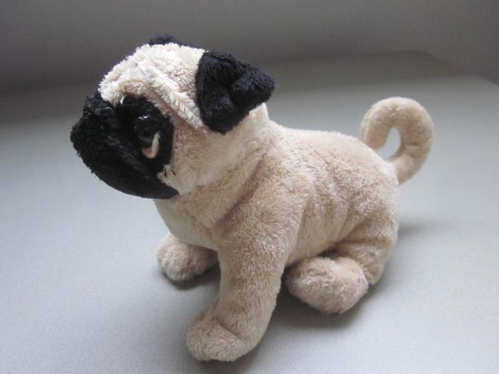 Ganz lichtbruin-zwart zacht pluche knuffel Franse Buldog pup, Kinderen en Baby's, Speelgoed | Knuffels en Pluche, Nieuw, Hond