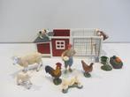 schleich kippenhok met boerin kippen en schapen en kat, Ophalen of Verzenden, Gebruikt