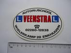 sticker Oud Enkhuizen Veenstra rijschool auto retro, Verzenden