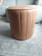 Leren Poef - Complet Furniture, Huis en Inrichting, Banken | Voetenbanken en Poefen, Ophalen, Minder dan 50 cm, Rond, Nieuw