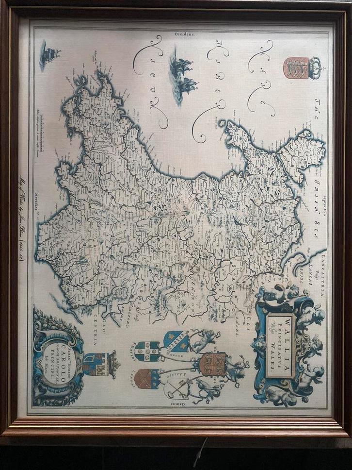 wallia principatus vulgo wales Joan Blaeu 1645-62 LH, Boeken, Atlassen en Landkaarten, Zo goed als nieuw, Landkaart, Ophalen