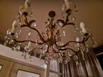 Klassieke kroonluchter met kristallen, Huis en Inrichting, Lampen | Kroonluchters, Ophalen, Gebruikt, Glas, Klassiek