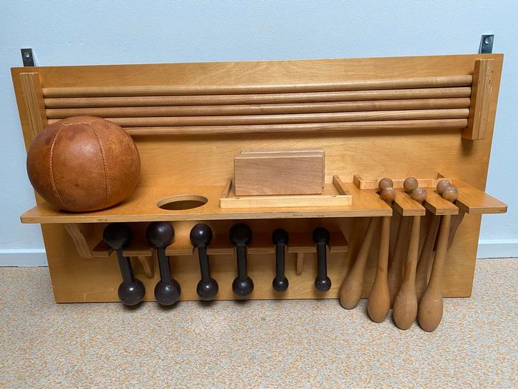 Vintage Fysio Oefenbord met Materialen, Sport en Fitness, Fitnessapparatuur, Gebruikt, Overige typen, Armen, Benen, Borst, Buik