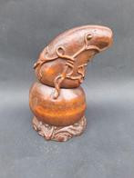 Houtsnijwerk voorraadpot   kalabas op voet, Ophalen of Verzenden