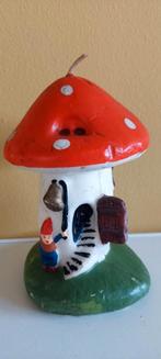 Vintage paddenstoel huis huisje kabouter kaars 40 jaar oud, Overige materialen, Gebruikt, Ophalen of Verzenden, Rood