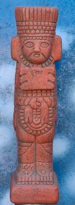 Mexicaanse Tula Warrior. Terra-cotta sculptuur. 27 cm., Ophalen