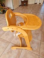 Stevige houten kinderstoel, Kinderen en Baby's, Kinderstoelen, Ophalen, Gebruikt, Meegroeistoel, Gordel(s)