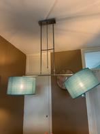 Set hanglamp en staande lamp met turquoise kap, Huis en Inrichting, Lampen | Tafellampen, Ophalen, Zo goed als nieuw