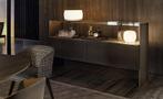 Minotti Carson Buffetkast Sucupira hout marmer brons glas, Huis en Inrichting, Kasten | Buffetkasten, Met klep(pen), 100 tot 150 cm