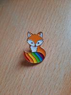 Regenboog vos pin broche speldje badge pride flag, Ophalen of Verzenden, Zo goed als nieuw, Oranje, Oorbellen
