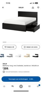 Ikea malm bed met nachtkastjes gratis afhalen, Huis en Inrichting, Ophalen, Gebruikt, Tweepersoons, 200 cm