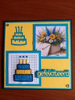 Kaart gefeliciteerd bloemen taart geborduurd 390 = 2,25, Ophalen of Verzenden, Nieuw, Overige thema's