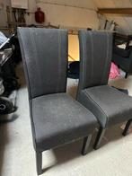 Set van 6 zwarte stoffen eetkamerstoelen, Huis en Inrichting, Stoelen, Ophalen, Gebruikt, Twee, Zwart