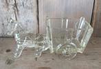 Vintage. Glazen ‘Paard met kar’. Planten- bakje. Mid Century, Antiek en Kunst, Antiek | Glas en Kristal, Ophalen of Verzenden