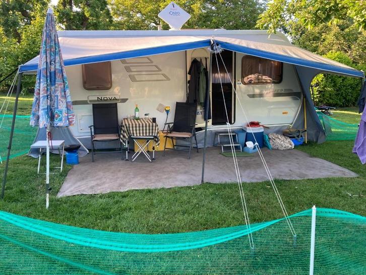 Eriba Nova 465 Mover, Schotel, en tent, Caravans en Kamperen, Caravans, Particulier, tot en met 4, 1000 - 1250 kg, Rondzit, Eriba