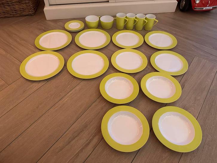 Mepal Camping Servies - Wave - Lime Groen - 21 delig, Caravans en Kamperen, Kampeeraccessoires, Zo goed als nieuw, Ophalen of Verzenden