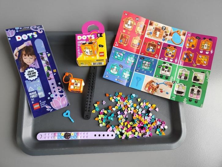 Lego Dots Bag Tag Leopard 41929 + 2 Lego Dots armbanden, Kinderen en Baby's, Speelgoed | Duplo en Lego, Gebruikt, Lego, Complete set