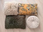 Diverse sierkussens beige/groen/okergeel, Ophalen of Verzenden, Zo goed als nieuw, Beige, Overige vormen