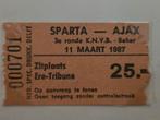 Voetbalticket  Sparta - Ajax  11 -3-87, Verzamelen, Sportartikelen en Voetbal, Ophalen of Verzenden, Zo goed als nieuw, Ajax