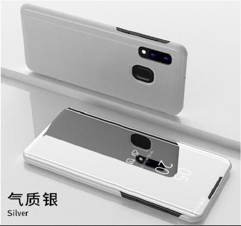 Galaxy A50 Clear View Stand Cover + Screenprotector _ Zilver, Telecommunicatie, Mobiele telefoons | Hoesjes en Frontjes | Samsung
