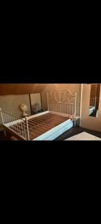 Romantisch wit metalen bed, Ophalen, Gebruikt, Wit, Tweepersoons