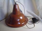 Bruin emaille hanglamp jaren 70, Huis en Inrichting, Lampen | Hanglampen, Overige materialen, Gebruikt, Ophalen of Verzenden, Minder dan 50 cm