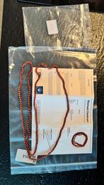 Zeldzame natuurlijke bloedkoralen ketting van 150cm met, Ophalen of Verzenden, Goud, Ketting