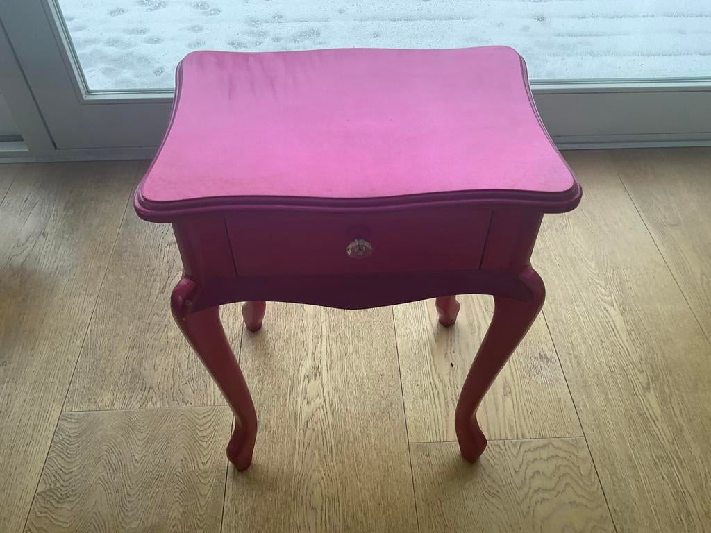 Bijzettafeltje barok, roze, Ophalen, Gebruikt, Rond, Minder dan 55 cm