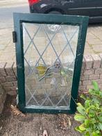Glas in Lood Raam met Bloemmotief - Antiek Decoratie Glaswer, Antiek en Kunst, Ophalen