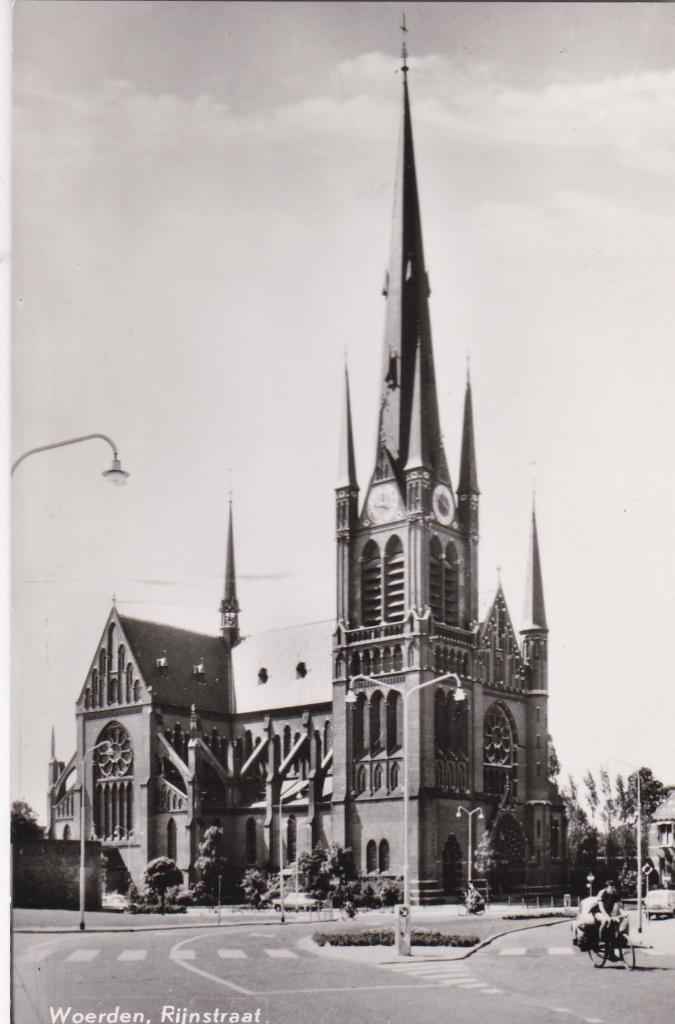 woerden rijnstraat  kerk, Verzamelen, Ansichtkaarten | Nederland, Utrecht, Voor 1920, Ophalen of Verzenden