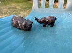 Houten Dieren Set uit Kenya - Olifant & Nijlpaard, Antiek en Kunst, Ophalen of Verzenden