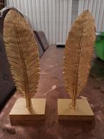 Decoratie 2x veren goud, Huis en Inrichting, Woonaccessoires | Overige, Ophalen of Verzenden, Zo goed als nieuw