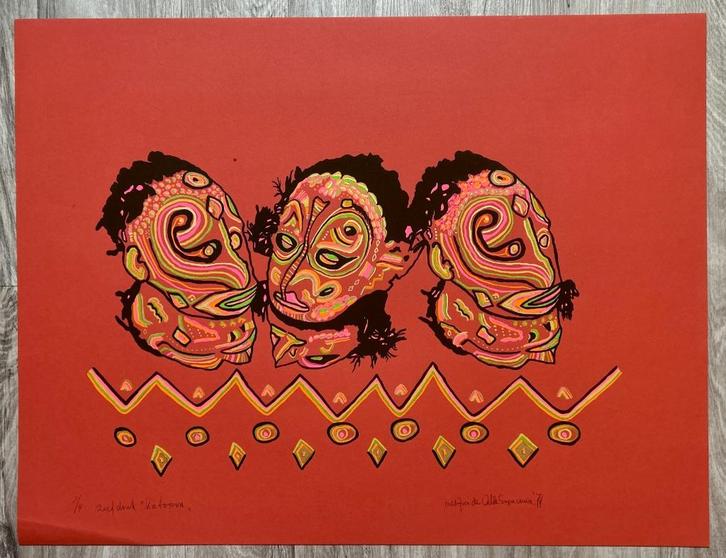 Zeefdruk Eddy van der Velden - Katopra, Antiek en Kunst, Kunst | Litho's en Zeefdrukken, Ophalen of Verzenden