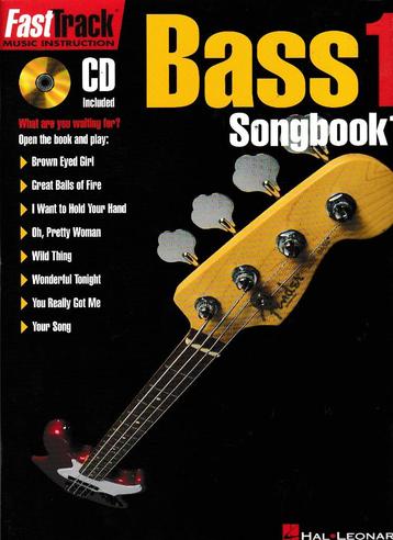 Fast Track Bass 1 Songbook nieuwstaat met CD   beschikbaar voor biedingen