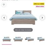 Bed 180x 200cm Grijze Eikenkleur - Leen Bakker, Huis en Inrichting, Ophalen, Gebruikt, Tweepersoons