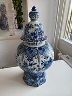 Grote Delfts Blauwe dekselpot, Handbeschilderd  ca. 20e eeuw, Antiek en Kunst, Ophalen of Verzenden