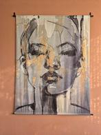 Kakemono Taeko - Abstract Wandkleed Vrouw Goud 140+170 cm, Ophalen, Schilderij, Minder dan 50 cm