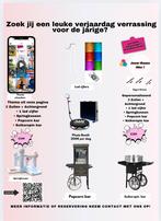 Verjaardag decoratie/ popcorn kar/ suikerspin/ ledcijfer., Ophalen of Verzenden, Zo goed als nieuw, Verjaardag