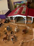 Schleich Manege met paarden, wasplaats en auto, Kinderen en Baby's, Ophalen, Gebruikt, Jongen of Meisje